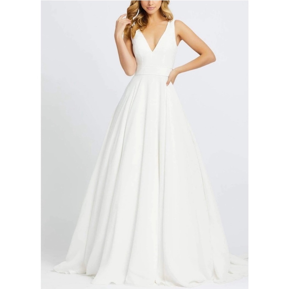 Ieena For Mac Duggal 55272 White Layered Tulle Chiffon Ball Gown 2